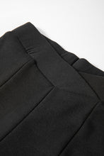 Cargar imagen en el visor de la galería, Black Crossed Waist Seamed Leg Thermal Leggings
