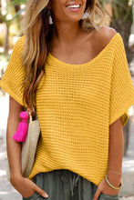 Cargar imagen en el visor de la galería, Ginger Solid Loose Knit Short Dolman Sleeve Sweater
