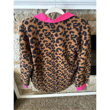 Load image into Gallery viewer, Leopard Print Button-Down Shirt Jacket with Hot Pink Trim - Women Tops
