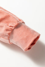 Load image into Gallery viewer, Peach Blossom Velvet Zip-up Hoodie and Wide Leg Pants Set
