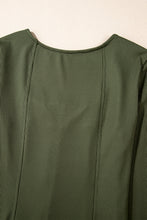 Cargar imagen en el visor de la galería, Guacamole Green Rib Knit Square Neck Buttoned Long Sleeve Mini Dress
