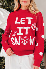 Load image into Gallery viewer, Red Dahlia LET IT SNOW Graphic Christmas Holiday Loose Sweater
