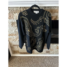Load image into Gallery viewer, Vintage Retro 80s Angora Lambswool Sweater Embroidered Sequins Gold Old Money
