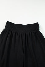 Cargar imagen en el visor de la galería, Black Shirred High Waist Plus Size Wide Leg Pants
