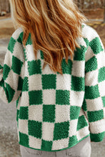 Cargar imagen en el visor de la galería, Lapis Checked Snap Button Sherpa Jacket
