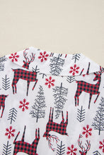 Load image into Gallery viewer, White Christmas Deer Printed Shirt and Shorts Lounge Set
