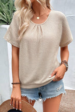 Load image into Gallery viewer, Oatmeal Guipure Lace Patch Textured T-shirt
