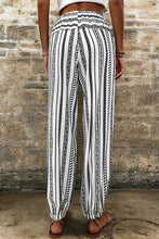 Cargar imagen en el visor de la galería, Black Stripe Boho Striped Print Casual Pants
