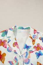 Cargar imagen en el visor de la galería, Multicolour Butterfly Pattern Short Sleeve Shirt Pajamas Set
