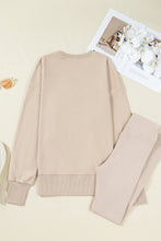 Load image into Gallery viewer, Jet Stream Solid Color Oversize Slit Sweatshirt Ribbed Leggings 2pcs Set

