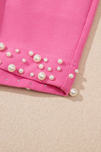 Load image into Gallery viewer, Bright Pink Textured Pearled Ruffle Sleeve Top 2 Piece Shorts Set
