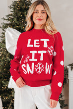 Load image into Gallery viewer, Red Dahlia LET IT SNOW Graphic Christmas Holiday Loose Sweater
