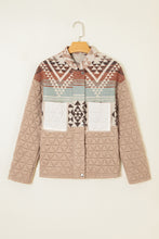 Load image into Gallery viewer, Light French Beige Aztec Quilted Patchwork Western Fashion Jacket

