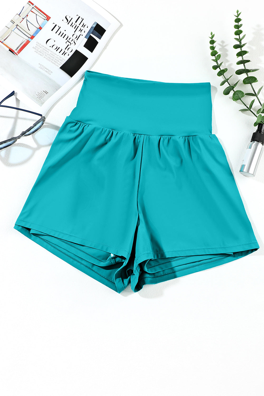 Pocketed Wide Waistband Swim Shorts