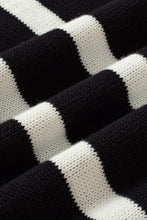 Cargar imagen en el visor de la galería, Black Stripe Zipped Collar Knit Sweater Tank
