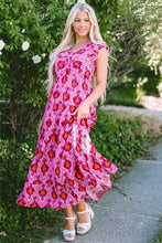 Cargar imagen en el visor de la galería, Bonbon Retro Print Twisted Front Ruffled Sleeve Maxi Dress
