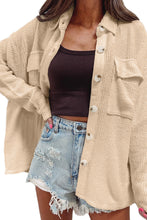 Load image into Gallery viewer, Apricot Solid Color Corduroy Buttoned Long Sleeve Shacket
