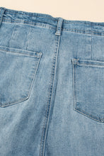 Load image into Gallery viewer, Dusk Blue Multi Buttons Medium Wash Straight Loose Leg Jeans
