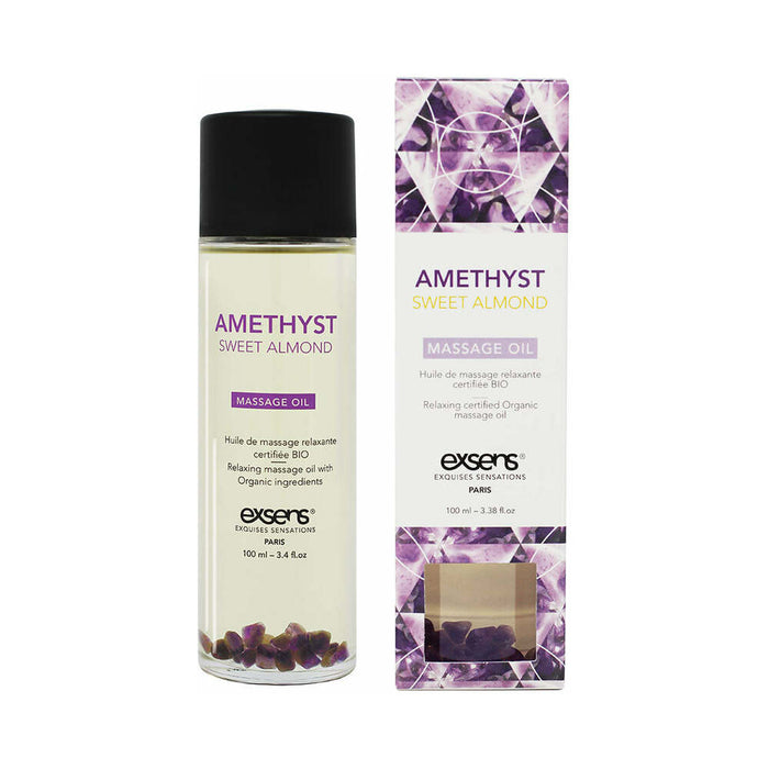 Real Crystal Energy Massage Oil Amethyst Sweet Almond 3.4 oz.