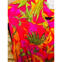Load image into Gallery viewer, 80s Retro S. Roberts 100% Rayon Sequins Vibrant Pink Tropical Print Shirt Dress
