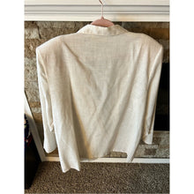 Cargar imagen en el visor de la galería, Vintage Classic Cream Linen-Blend Women's Blazer - Timeless Tailored Jacket
