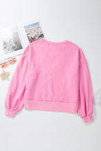 Load image into Gallery viewer, Pink Touch Down Rugby Thread Embroidery Sweatshirt
