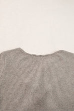 Load image into Gallery viewer, Pale Khaki Ribbed Buttoned Strappy V Neck Tee
