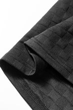 Load image into Gallery viewer, Black Plaid Textured Contrast Checkered Patchwork Long Sleeve Top
