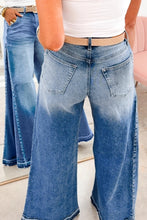 Cargar imagen en el visor de la galería, Myosotis Side Seam Gathering Flare Leg Jeans Casual Daily Full-length Denim Pants
