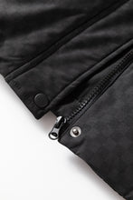 Load image into Gallery viewer, Black Checkerboard Full Zipper Puffer Jacket
