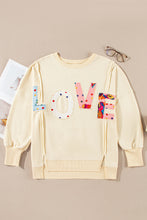 Load image into Gallery viewer, Apricot LOVE PATCH Graphic Oversized Sweatshirt
