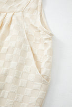 Load image into Gallery viewer, Beige Checkered Pocketed High Waist Wide Leg Overall
