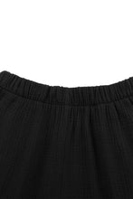 Cargar imagen en el visor de la galería, Black Textured High Waist Ruffled Bell Bottom Pants
