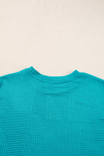 Load image into Gallery viewer, Teal Textured Ruffle Split Top and Drawstring Shorts
