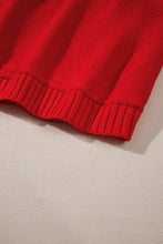 Load image into Gallery viewer, Red Merry Letter Embroidered High Neck Sweater
