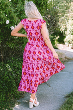 Cargar imagen en el visor de la galería, Bonbon Retro Print Twisted Front Ruffled Sleeve Maxi Dress
