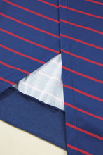 Load image into Gallery viewer, Blue Stripe Stylish Overlap Detail Drop Shoulder Pullover Sweatshirt
