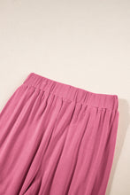 Load image into Gallery viewer, Pink Textured Sleeveless Crop Top and Wide Leg Pants Outfit
