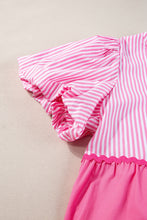 Cargar imagen en el visor de la galería, Pink Ricrac Block Accent Puff Short Sleeve Flowy Plus Dress
