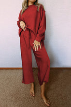 Cargar imagen en el visor de la galería, Red Dahlia Ultra Loose Textured 2pcs Slouchy Outfit
