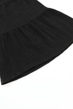 Cargar imagen en el visor de la galería, Black Textured High Waist Ruffled Bell Bottom Pants
