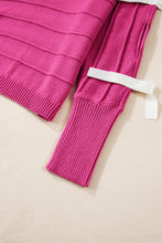 Cargar imagen en el visor de la galería, Hot Pink Bow Knot Cut Out Round Neck Loose Sweater
