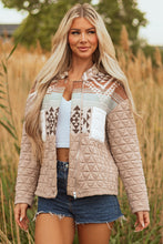 Load image into Gallery viewer, Light French Beige Aztec Quilted Patchwork Western Fashion Jacket
