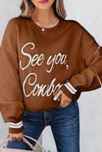 Load image into Gallery viewer, Coffee See You Cowboy Embroidered Western Graphic Sweater

