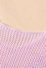 Load image into Gallery viewer, Light Pink Big Flower Hollowed Knit Drop Shoulder Sweater
