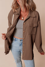 Load image into Gallery viewer, Chestnut Corduroy Flap Pocket Button Up Shacket
