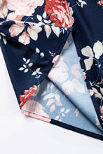 Cargar imagen en el visor de la galería, Blue Ruffle Off Shoulder Flounce Sleeve Floral Blouse
