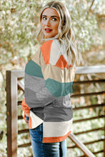 Load image into Gallery viewer, Green Stripe Curvy Girl Colorblock Pullover Top
