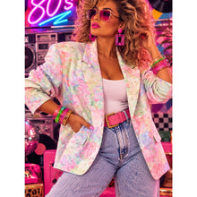 Load image into Gallery viewer, 80s Vibes Colorful Pastel Tie-Dye Blazer Jacket - Women
