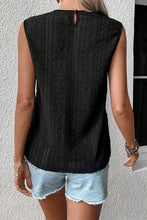 Load image into Gallery viewer, Black Guipure Lace Crochet Keyhole Back Tank Top
